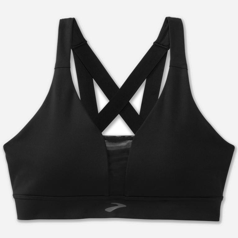 Brooks Women's Drive Plunge Running Bra Singapore - Black (49057-FKTZ)